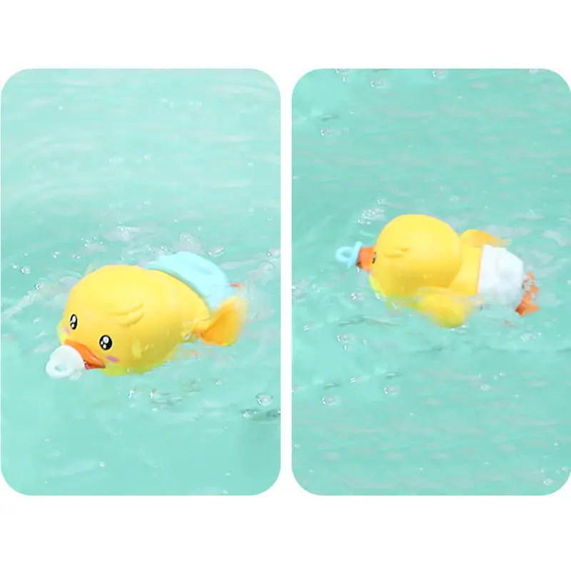 Baby Bath Toys Water Chain Clockwork Bathing Cute Swimming Yellow Duck Toy Toddler Pool Beach Classic Toy for Kids Water Playing