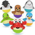 Bobbers™ Bob, Wobble & Float Upright Toddler Bath Toys, 6 Pack | Unique Wobbling Action | Sealed, No Hole Baby Bath Toys | Engaging Bathtub Toys for Kids | Water Table & Baby Pool Play