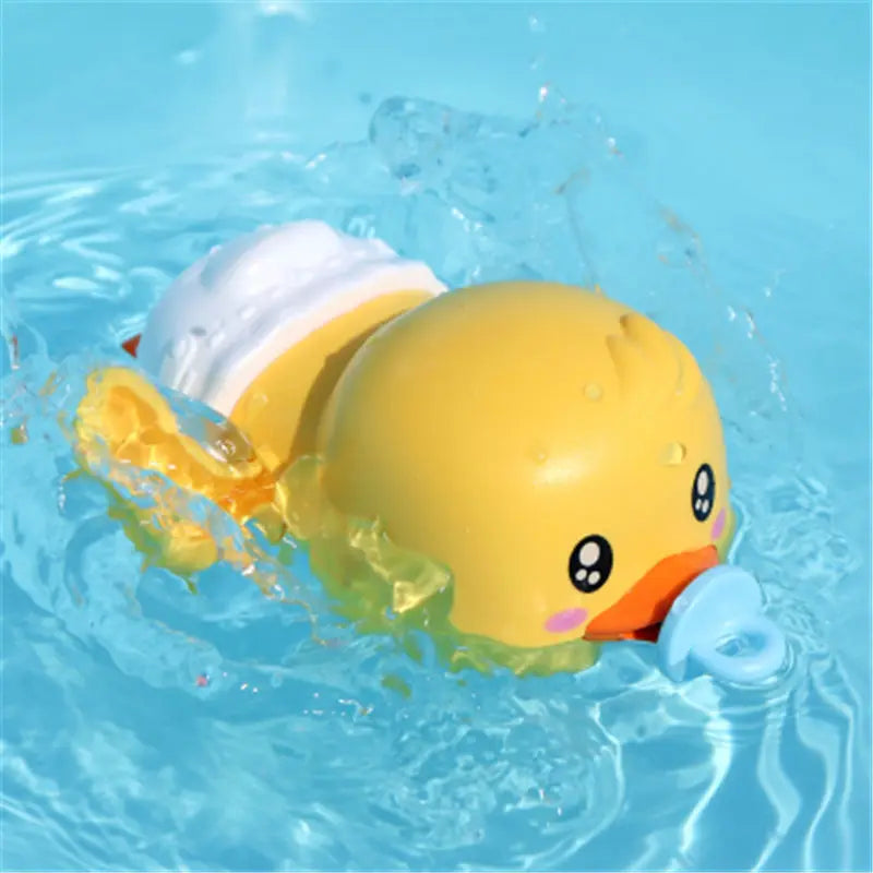 Baby Bath Toys Water Chain Clockwork Bathing Cute Swimming Yellow Duck Toy Toddler Pool Beach Classic Toy for Kids Water Playing